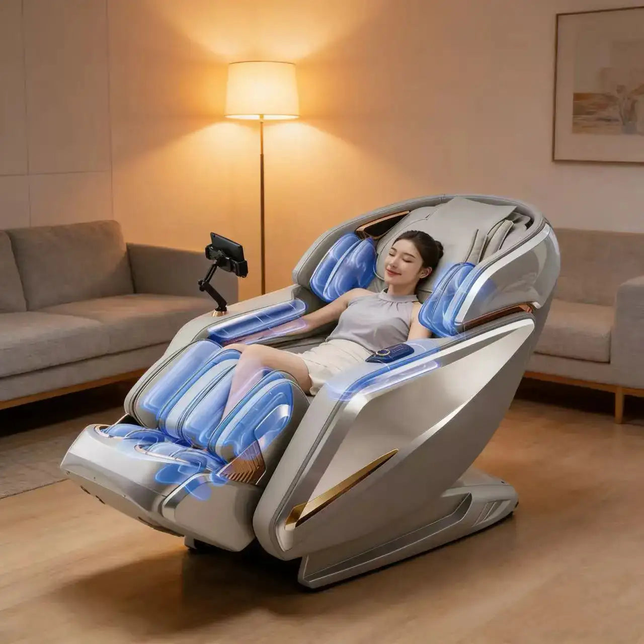 Coolfull Zero Gravity Mode Real Time Heart Rate Monitor Leg Angle Adjustment Calf Scraping Foot Massage Chair