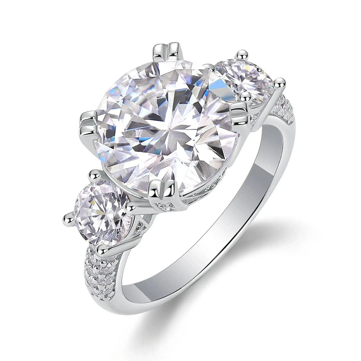 Luxury Three Stone Moissanite Ring — product image 1