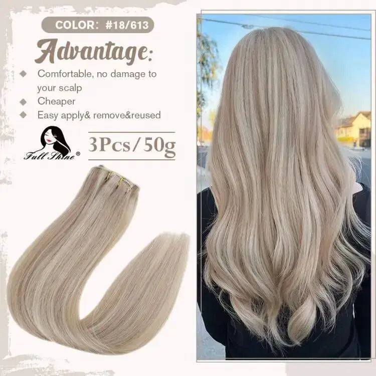 Balayage Clip In Hair Extensions Luxurious Remy Human Hair