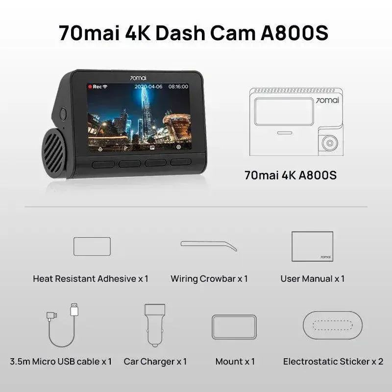 70Mai Dash Cam A800S Advanced Security Solution for Vehicles