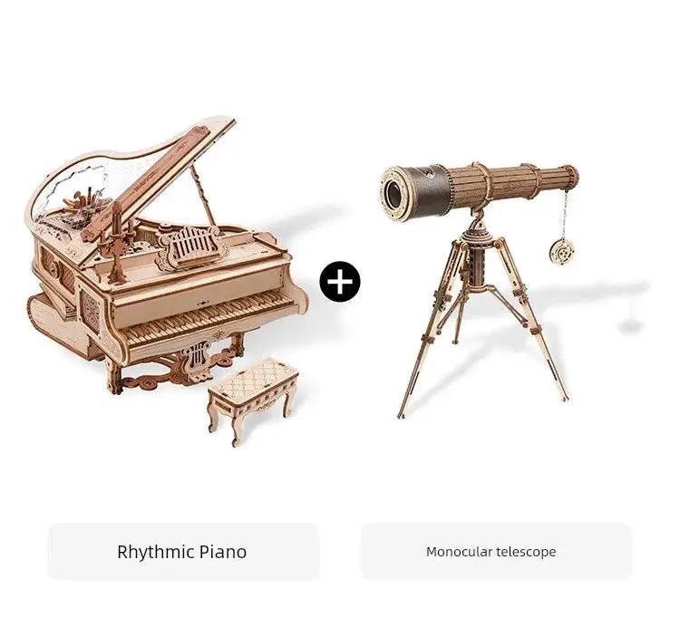 Ruoke Robotime Rhythm Piano Music Box Wooden Model Gift