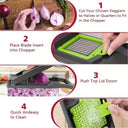 Vegetable Chopper with Blades and Container, Onion Chopper