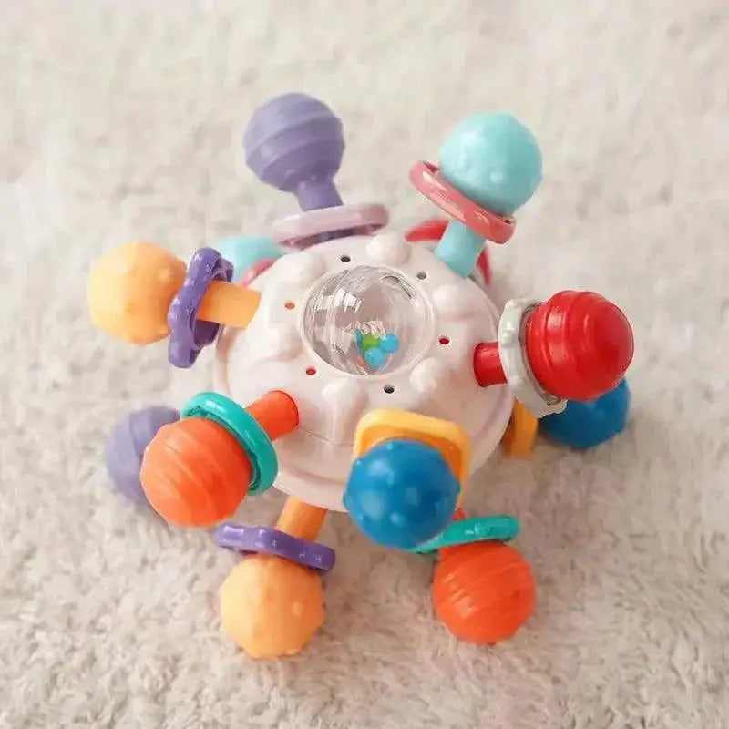 Rotating Rattle Ball Silicone Teether Baby Development Toy