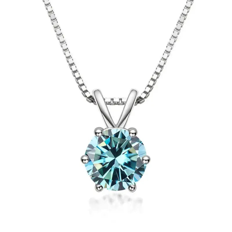 Moissanite Pendant Necklace in Sterling Silver Carat — product view 5