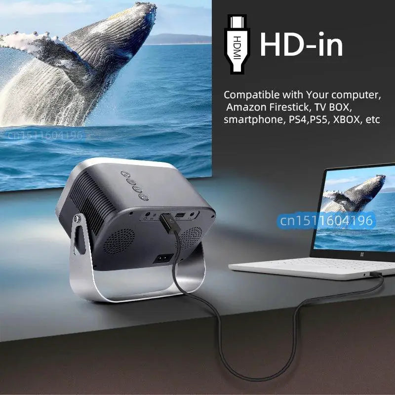 4K Portable Mini Projector With WiFi And Bluetooth Compact