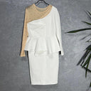 Elegant African Peplum Midi Dress for Special Events