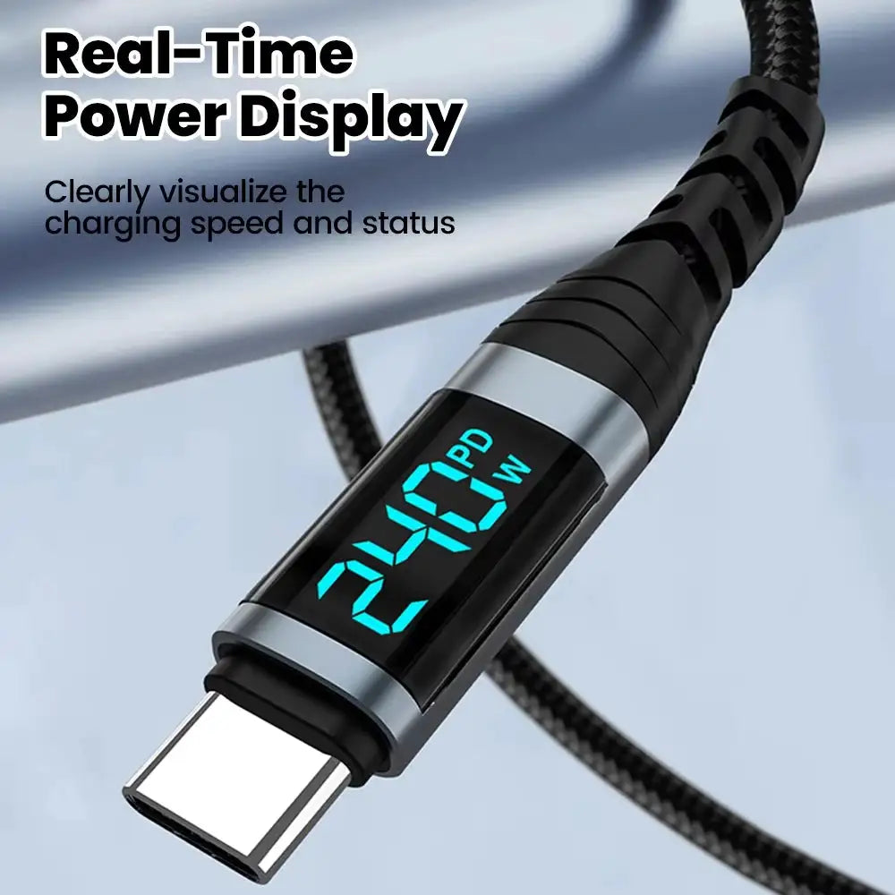 240W Braided Type C Fast Charge Cable — product view 6