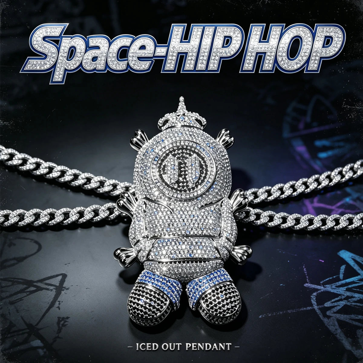 Iced Out Space Astronaut Cartoon