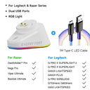 RGB Gaming Mouse Dock - Qi Fast Charge