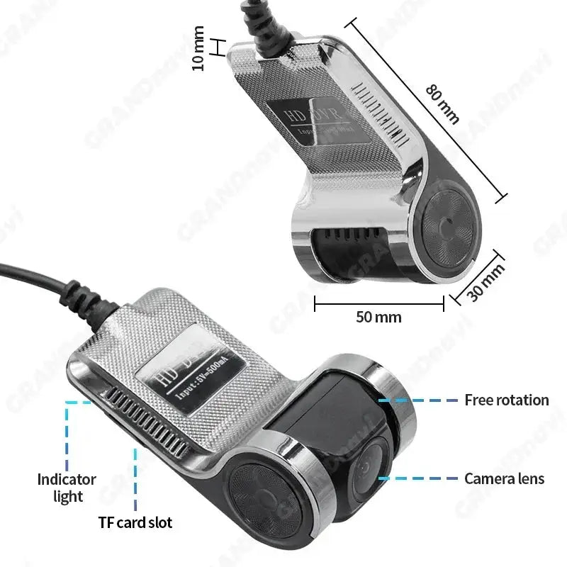 Grandnavi HD Car DVR Dash Cam ADAS Video 720P USB TF Card 16G/32G Auto Recorder for Android Multimedia Player DVD Voice Alarm