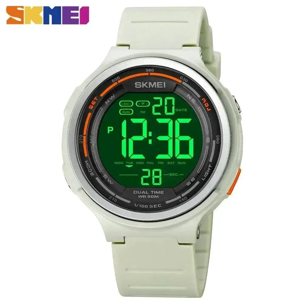 SKMEI Mens LED Sports Watch Versatile Waterproof Timer