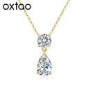 Pear Teardrop Moissanite Necklace Women
