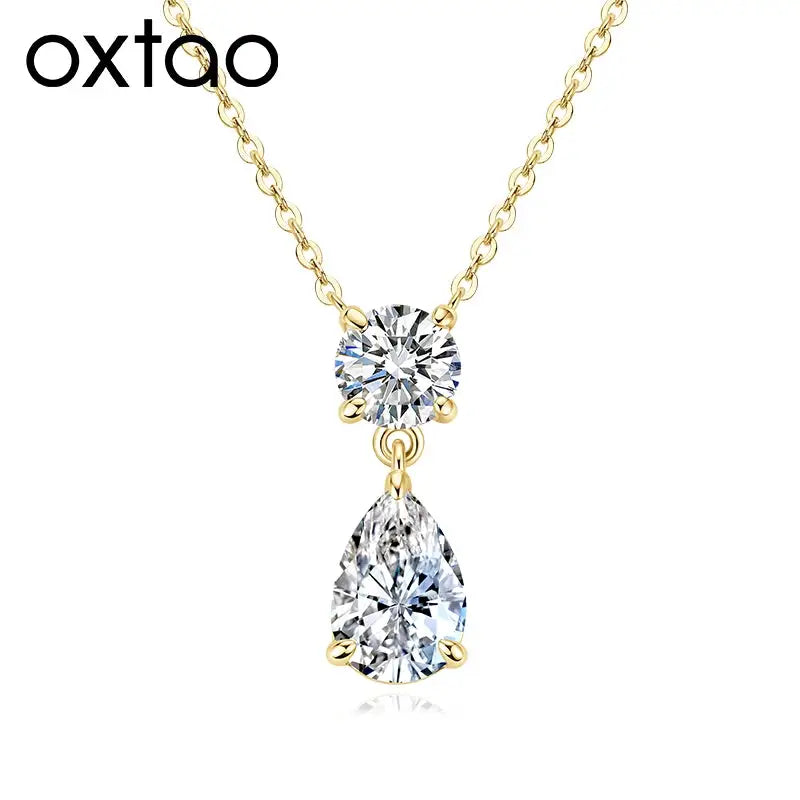 Pear Teardrop Moissanite Necklace Women — product image 1
