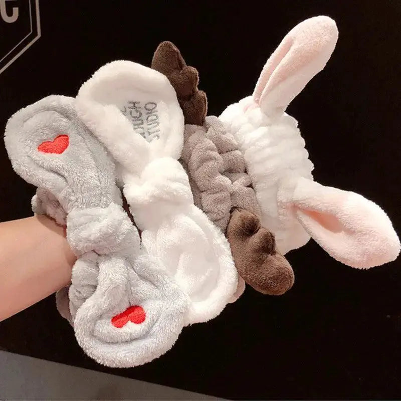 Chic Coral Fleece Animal Ears Headband Cozy Winter Accessory