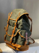 Vintage Cowhide Canvas Backpack 36L