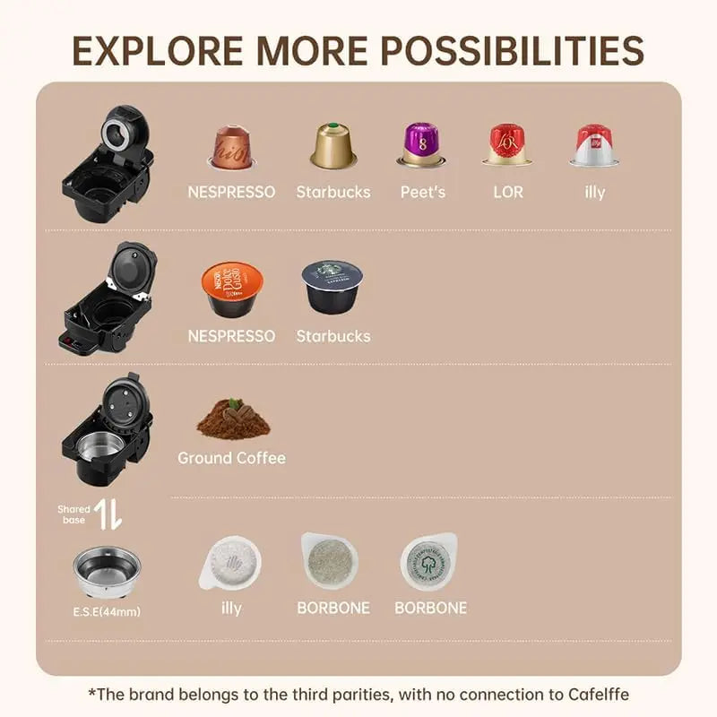 Cafelffe Capsule Coffee Machine Hot Cold Brew Coffee Adapter — product view 2
