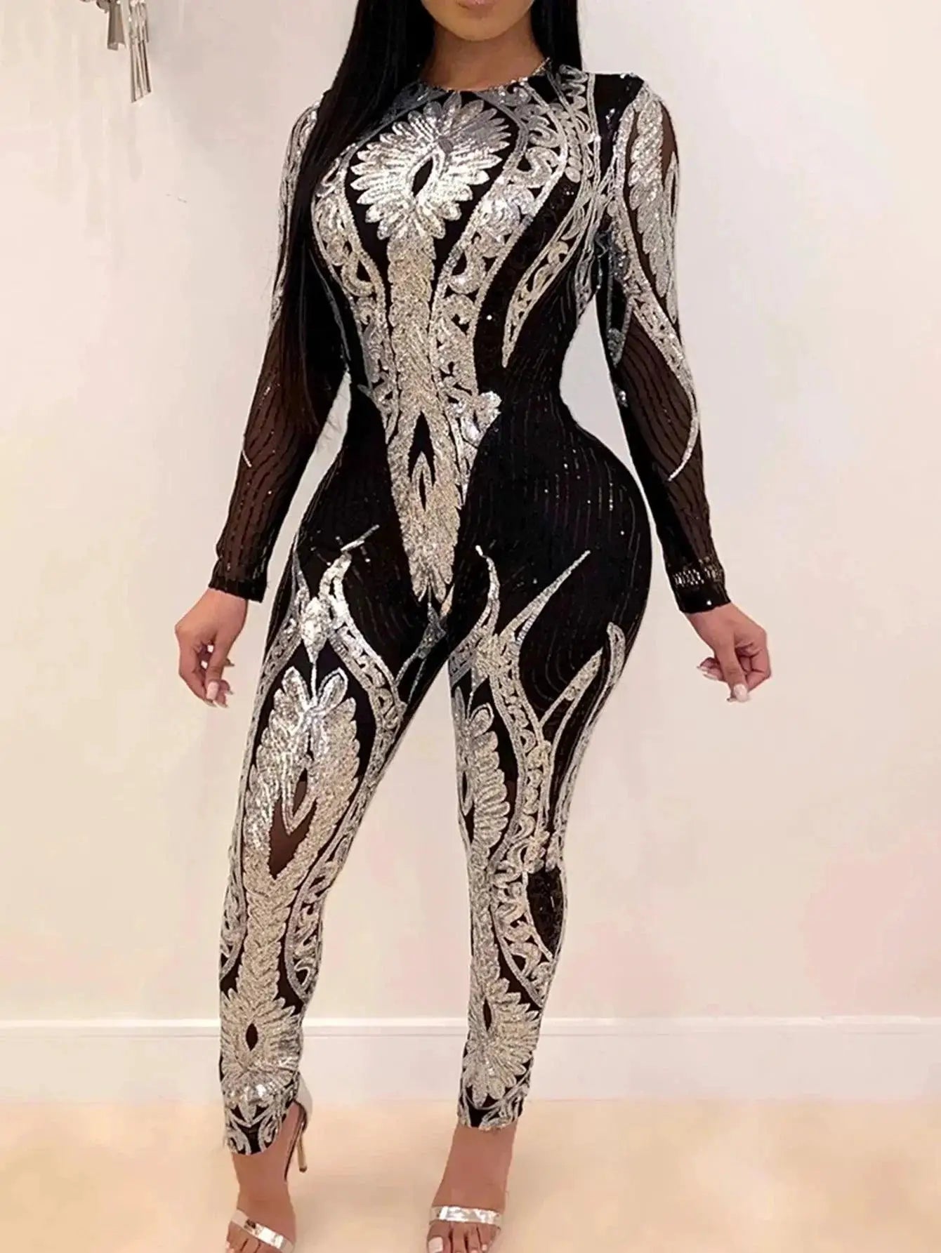 Sparkling Sequin Nightlife Glamour Jumpsuit Shimmering