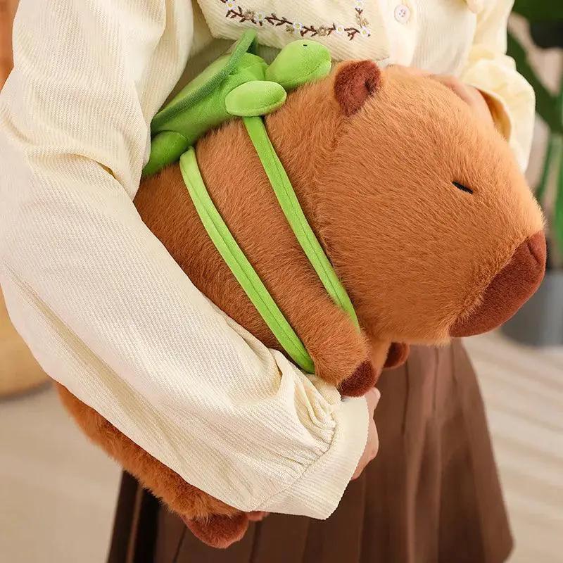 Fluffy Capybara Plush Doll And Tortoise Stuffed Toy Set