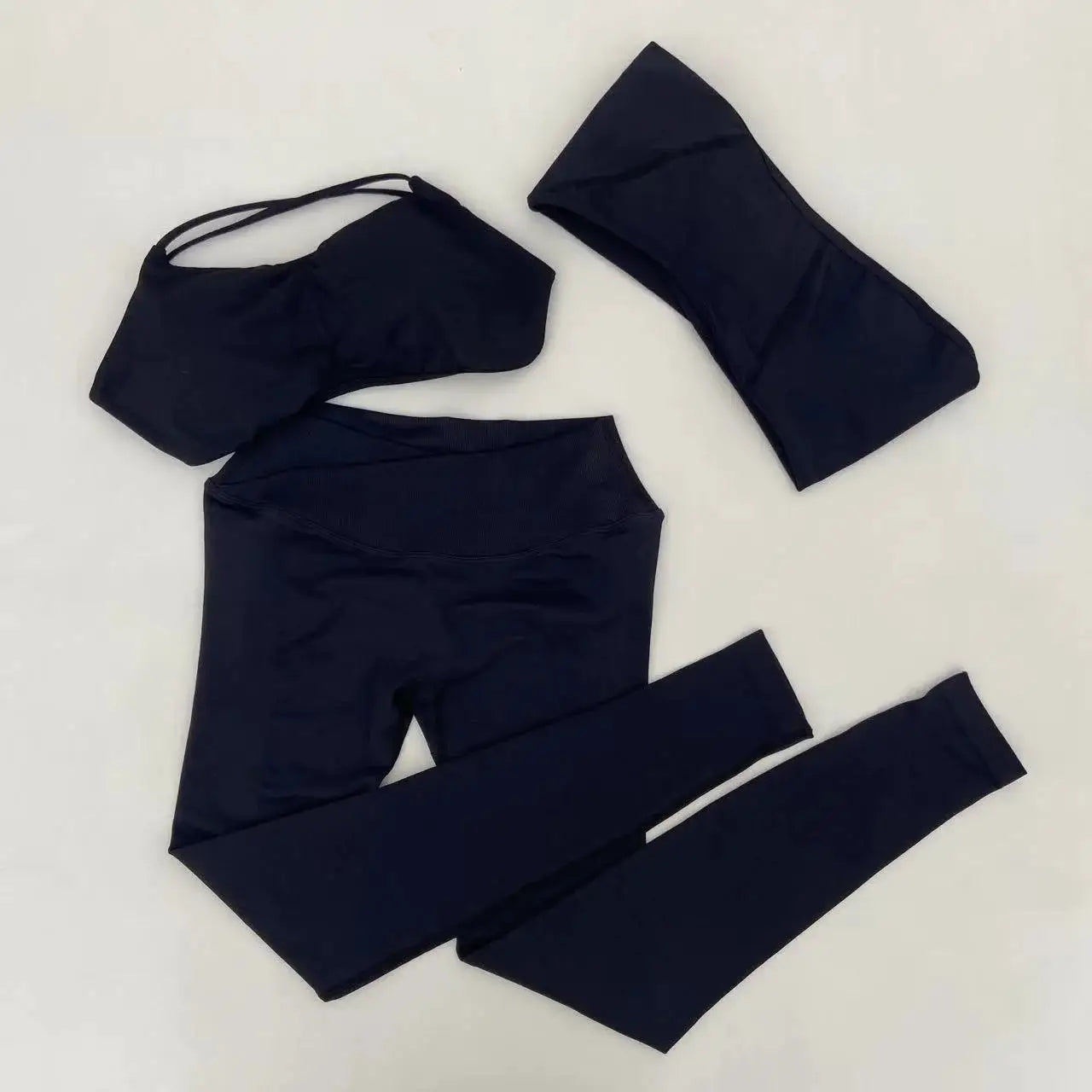 Yoga Vision Shrug 3 Pieces Top Leggings Gym Set Women's Seamless High Elastic Longline Vest Buttock lift Exercise Shorts Set