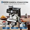 Tacleekii Stainless Steel Espresso Machine with Grinder