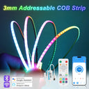 USB Powered 5V 3mm Thin Addressable COB RGBIC LED Strip 240 LEDs Dream Color