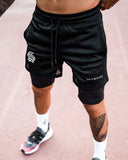 Men's Camo 2-in-1 Compression Shorts for Running Gym Basketball