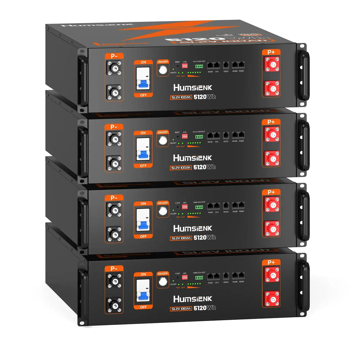 Humsienk 48V 100AH Server Rack LiFePO4 Battery 3U Size With Bluetooth 100A BMS 15000 Cycles For Inverter, RV, Vans, Solar Energy