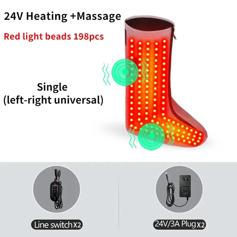 Full-Wrap Heated Leg Foot Support Winter Warmer Red Light Foot Massage Muscle Relaxation Anti-fatigue Relief Pain