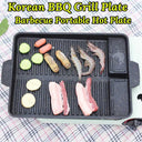 Portable Non-Stick BBQ Grill Pan for Korean Barbecue 32x26cm
