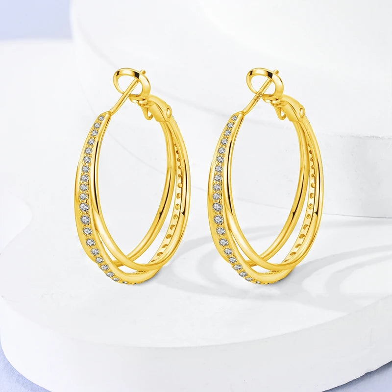 Mula Sterling Silver Golden Earrings