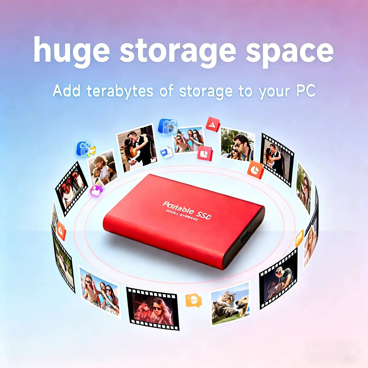 Brand Portable SSD 4TB High Speed External Hard Drive 1TB USB3.2 Type-C Hard Disk 16TB Mass Solid State Drive for Laptop/PC/MAC