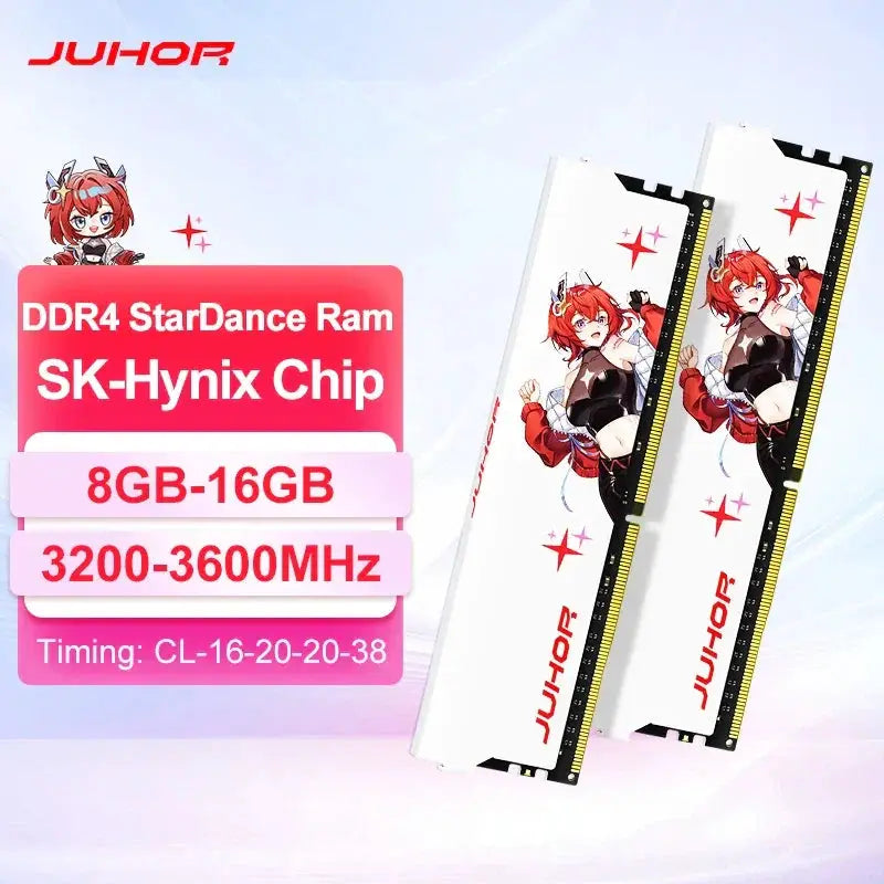 JUHOR DDR4 RAM 8GB 16GB 3200MHz 3600MHz DIMM Gaming