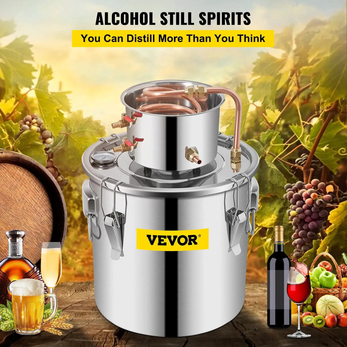 SucceBuy Gal Distiller Moonshine Alcohol Brew Water Wine — product view 2