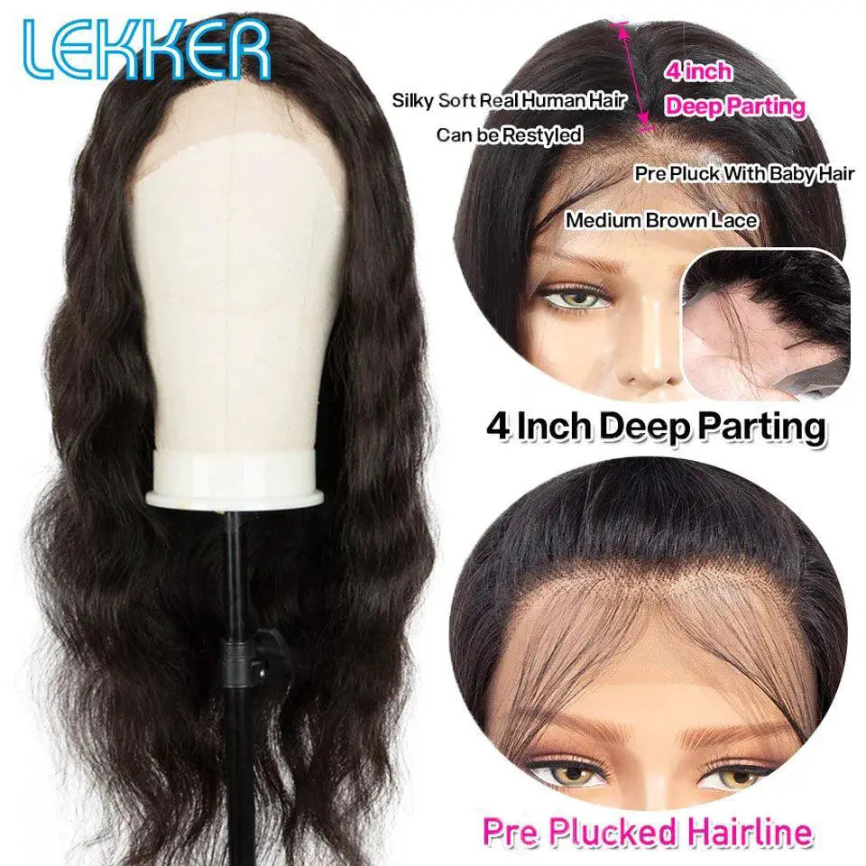 30 Inch Glueless Body Wave Lace Front Wig For Women