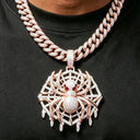 Iced Spider Web Pendant Gold