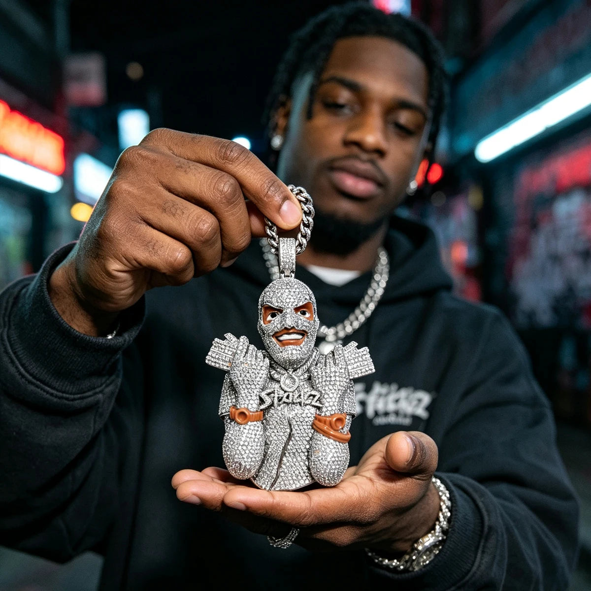 Iced Out Ski Mask Holding