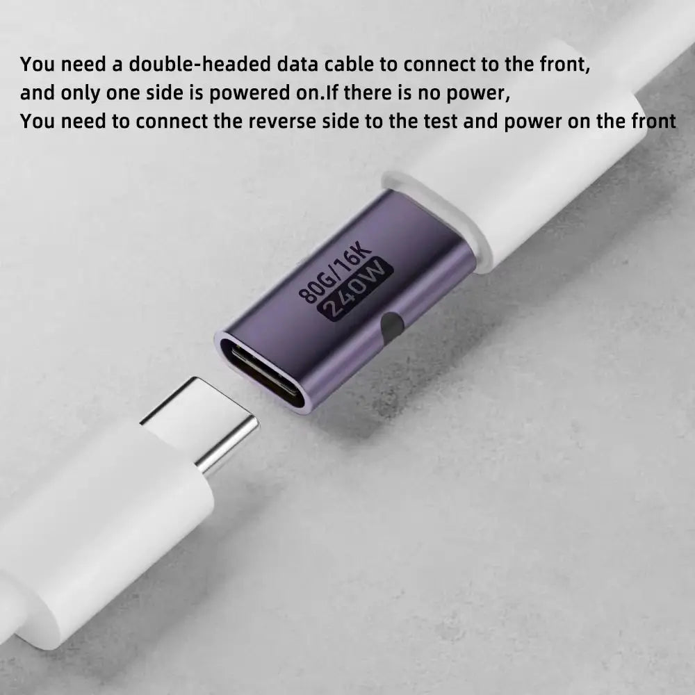 USB4 80Gbps USB C Female to Female Adapter Coupler 240W PD Fast Charging 8K@60Hz Type C Extender Converter for MacBook iPad Pro