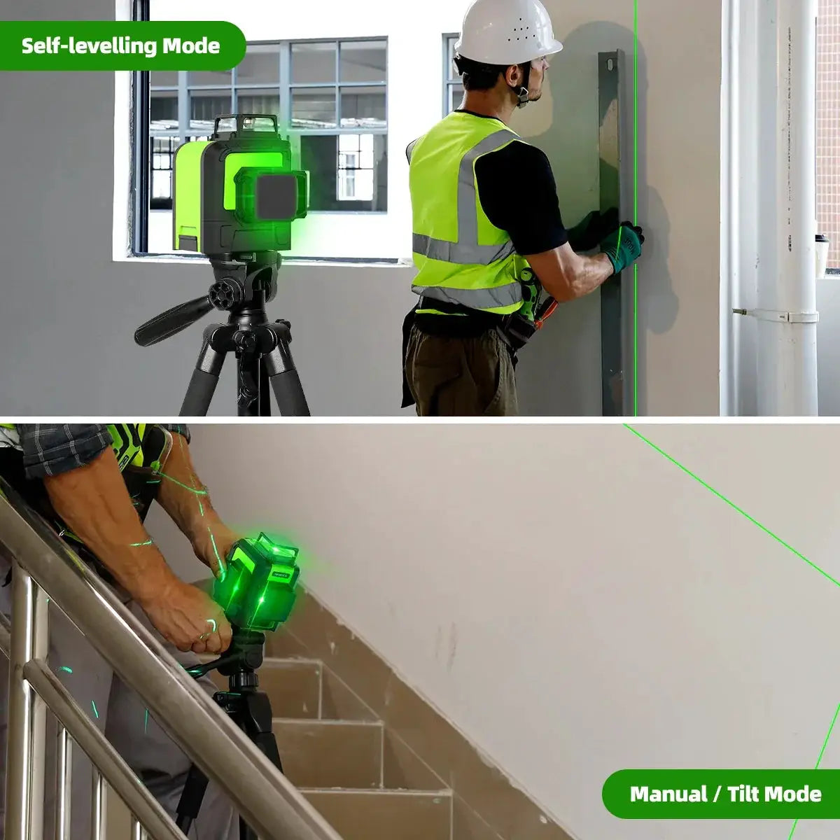 Huepar 12 Lines 3D Cross Line Laser Level Kit Osram Green