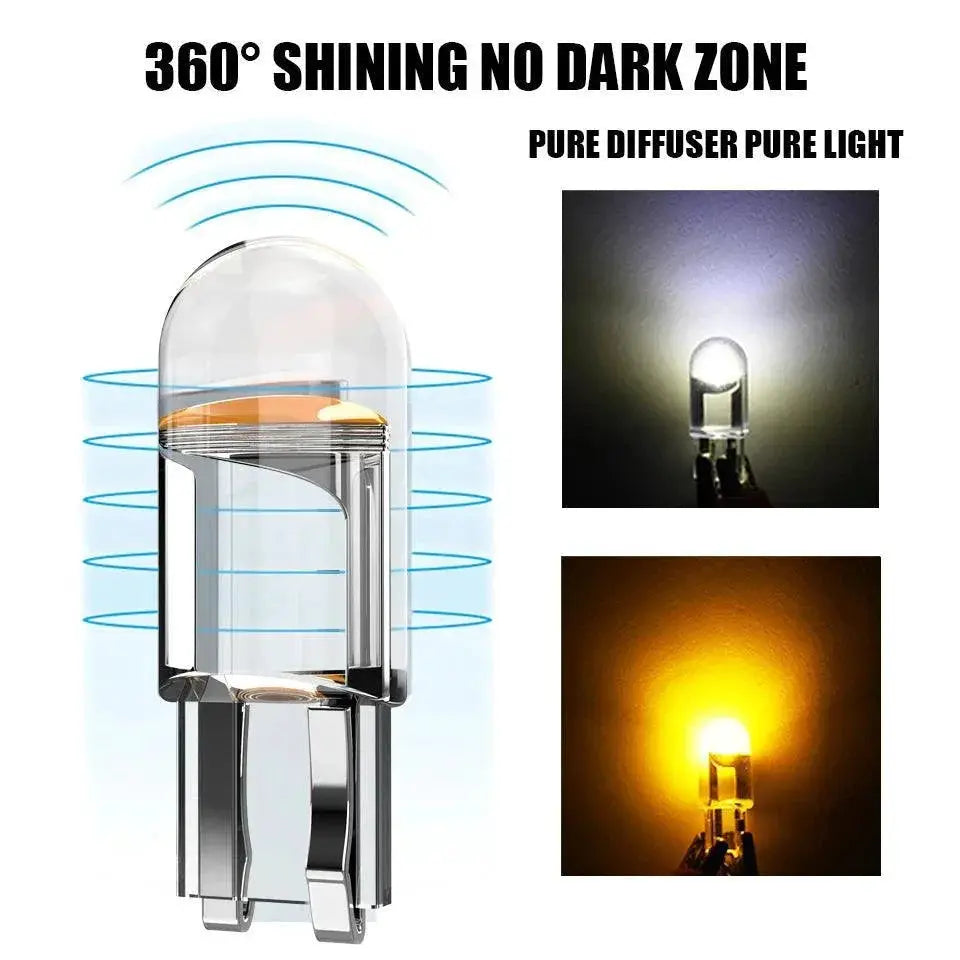 Led Car Light Bulb Cob Glass White High Performance Lamp