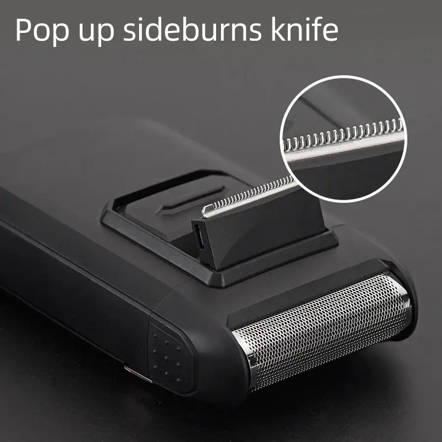 Stainless steel electric shaver, USB rechargeable reciprocating shaver, portable men's shaving device