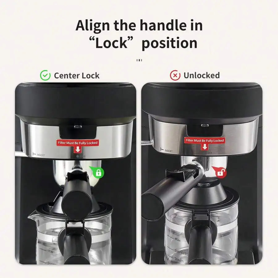 Compact Espresso Coffee Maker, Pressure With Milk Frother, Rich — product view 4