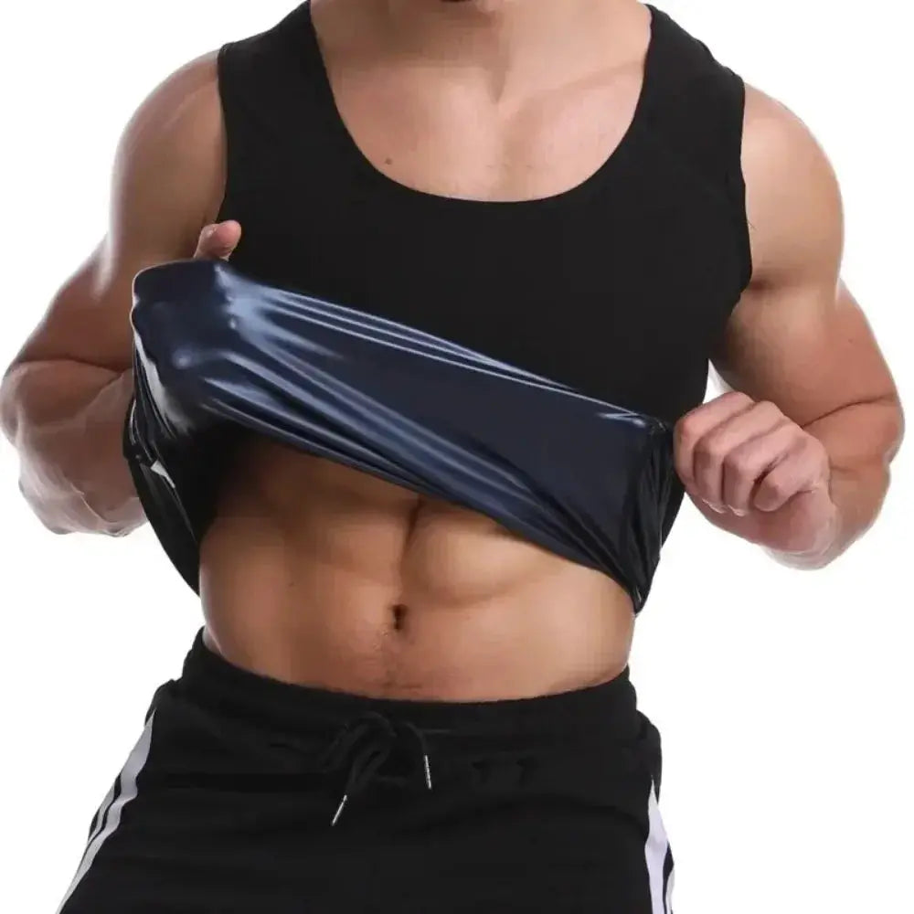 Men's Heat Trapping Sweat Vest and Compression Shirt Set