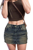 Flattering Patchwork Denim Skirt for Her