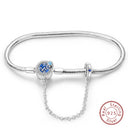 Sterling Silver Snake Chain Heart-shaped