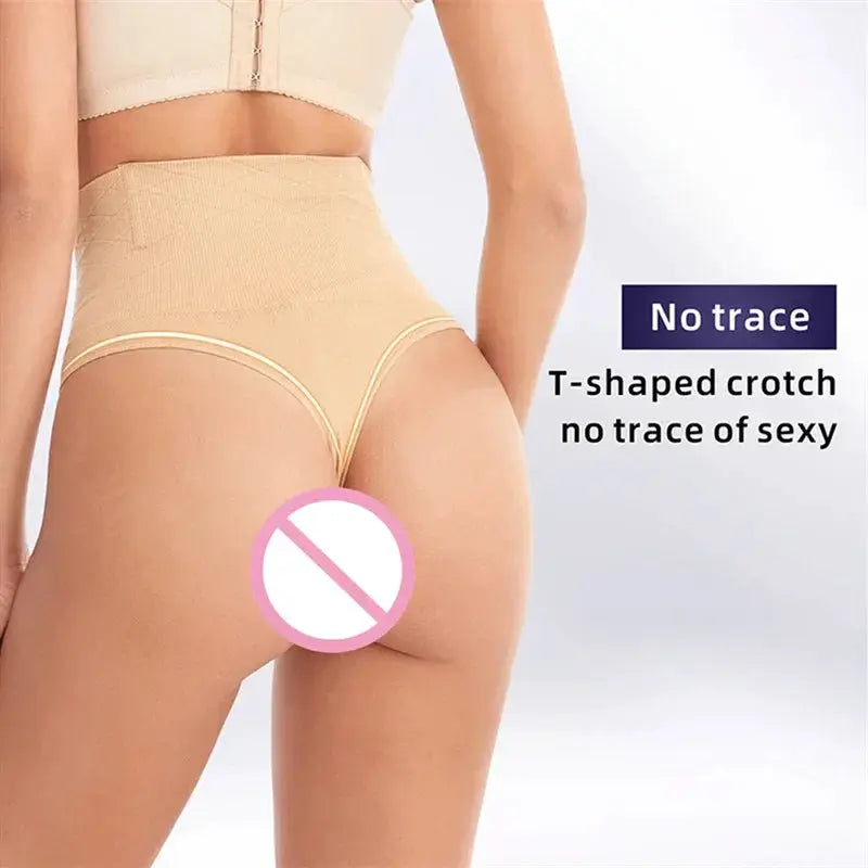 High Waisted Tummy Control Thong Butt Lifter Shapewear