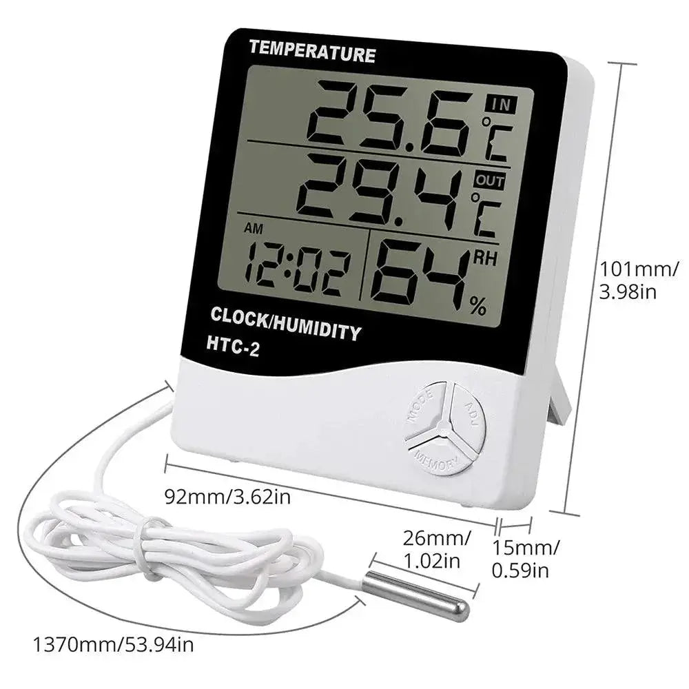 Temperature Humidity Meter With Clock Weather Station