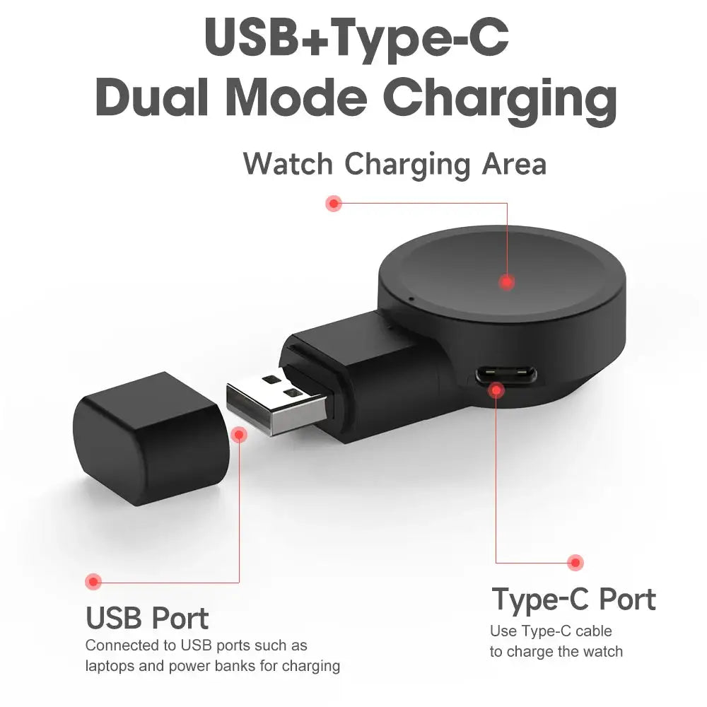 Dock Charger Adapter Wireless USB Charging Cable Cord Stand For Samsung Galaxy Watch Ultra Watch5 Pro Watch 6/7/8 44mm 40mm