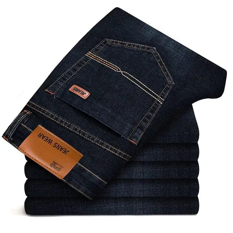 Autumn Classic Men Fitted Stretch Jeans Business Casual