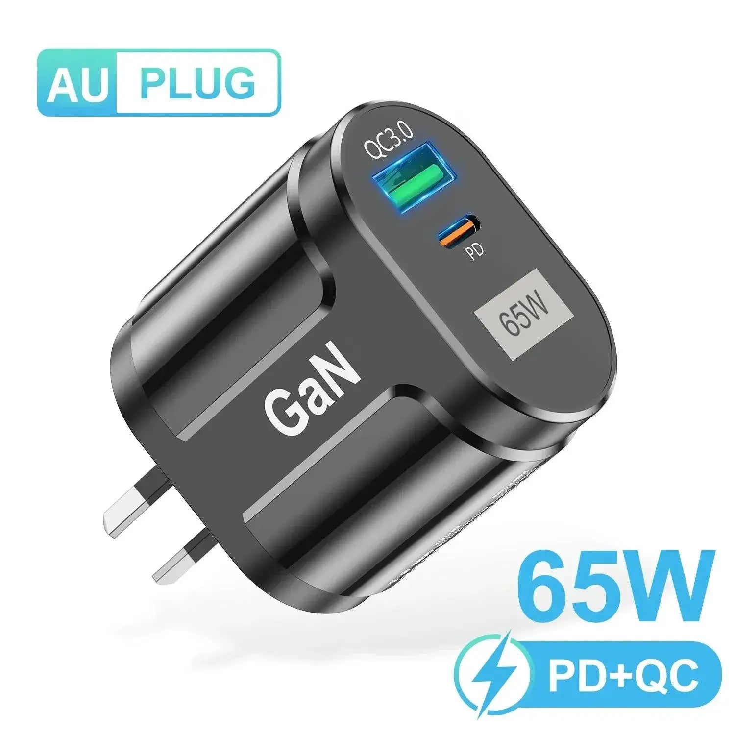 USLION GaN 65W Charger for Global Travelers Fast Charging
