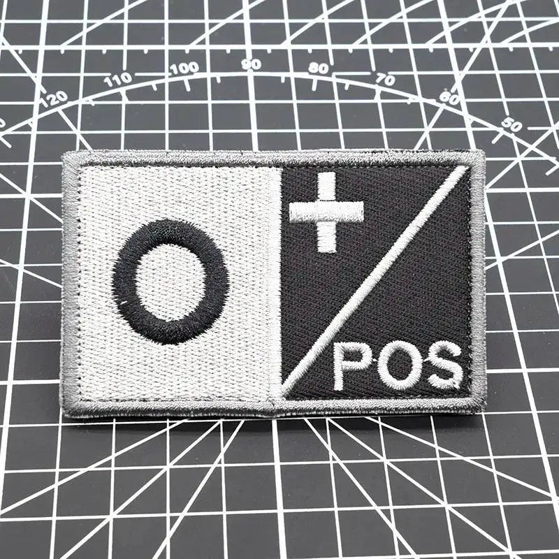Tactical Blood Type Patch Custom Military Embroidered Gear